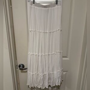 Princess Polly White Tiered Maxi Skirt